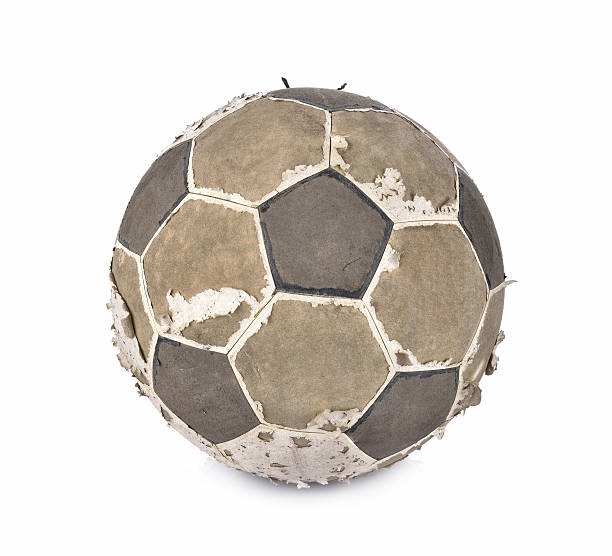 istock old soccer ball isolated on white background 595767148