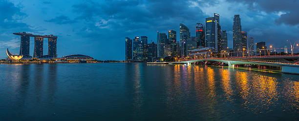 istock Panoramic View of Singapore at night 595769822