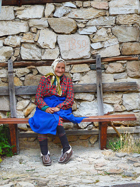 Old woman from Koprivshtitsa, Bulgaria stock photo