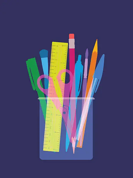 Vector illustration of Pen and pencil holder