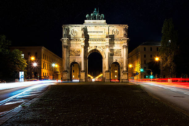 istock Munich Siegstor Landmark Monument Long Exposure Night 596040188