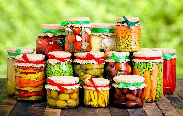 istock Preserved vegetables in the jars 596042142