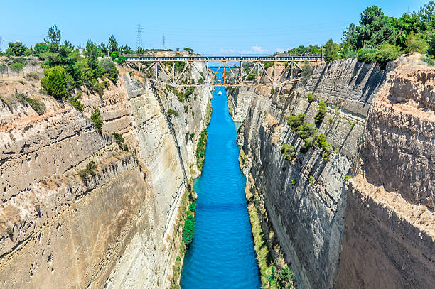 istock Corinth Canal in Greece on a summer day 596044612