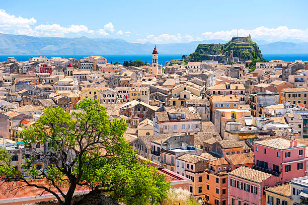 Corfu skyline Corfu skyline corfu stock pictures, royalty-free photos & images