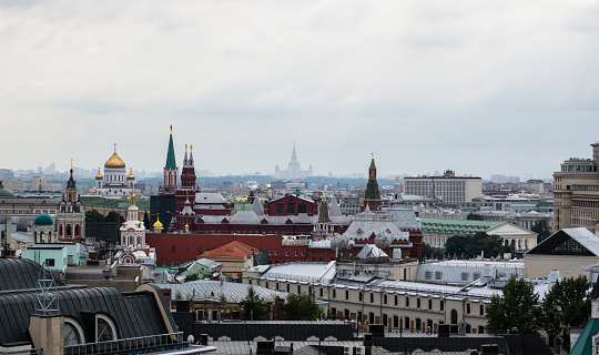 Roofs in the historic centre of the city of Moscow