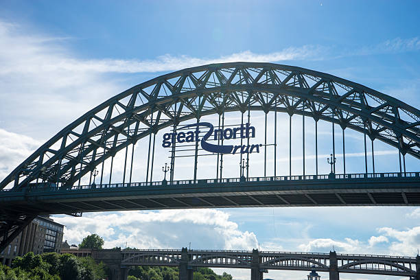 Tyne Bridge - Great North Run stock photo