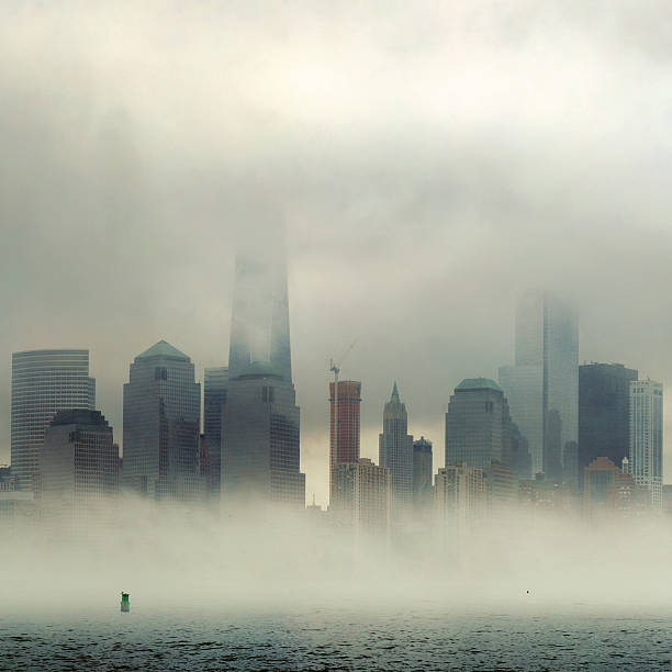 istock New York City downtown fog 596051532