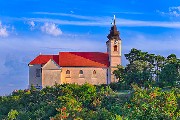 The Abbey of Tihany viewed from Echo dune, Hungary (HDR image)