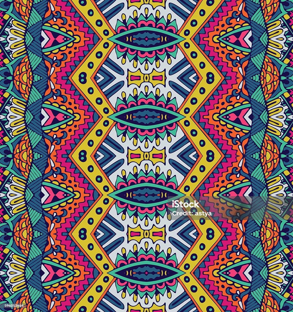 ethnic tribal ornamental pattern colorful ethnic striped fashion pattern for fabric. Abstract geometric mosaic vintage seamless pattern ornamental.  Abstract stock vector