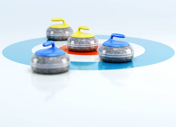 Group of curling stones in the center
