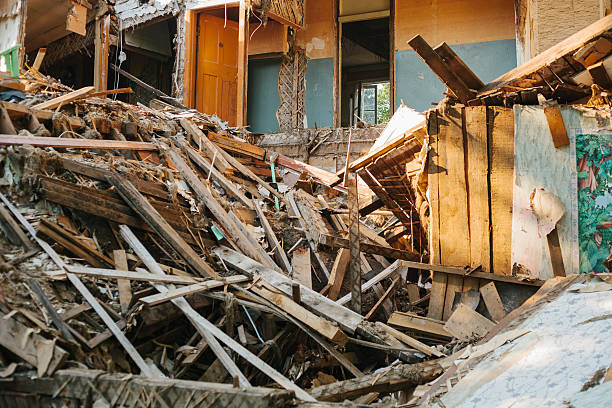 istock Destroyed by the earthquake building. 596053710