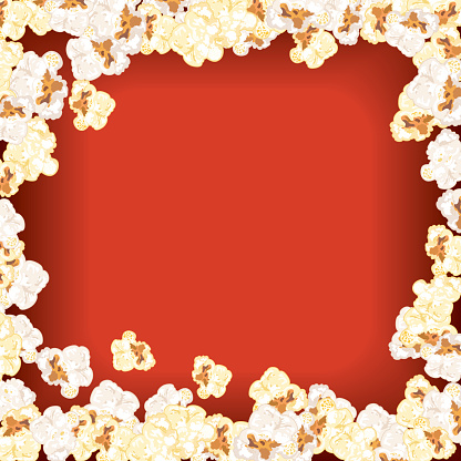 Movie Night Background Popcorn Border