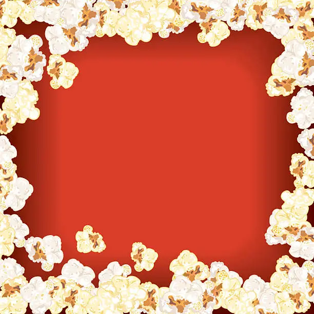 Vector illustration of Movie Night Background Popcorn Border