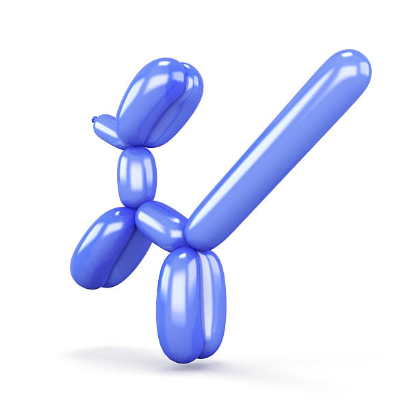 istock Blue balloon dog isolated on white background. 3d rendering 596053900
