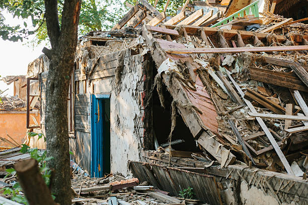istock Destroyed by the earthquake building. 596053972