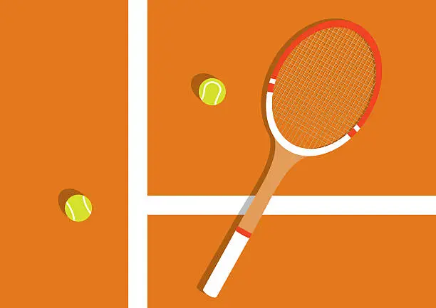 Vector illustration of Clay tennis court