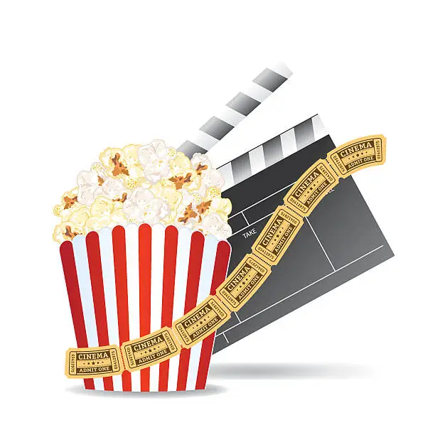 Vector illustration of Movie Elements On A White Background