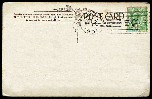 istock Vintage blank postcard sent from London in early 1900s 596062096