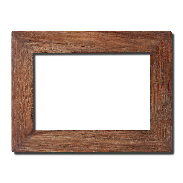 istock wooden frame with shadow isolated on white 596063262