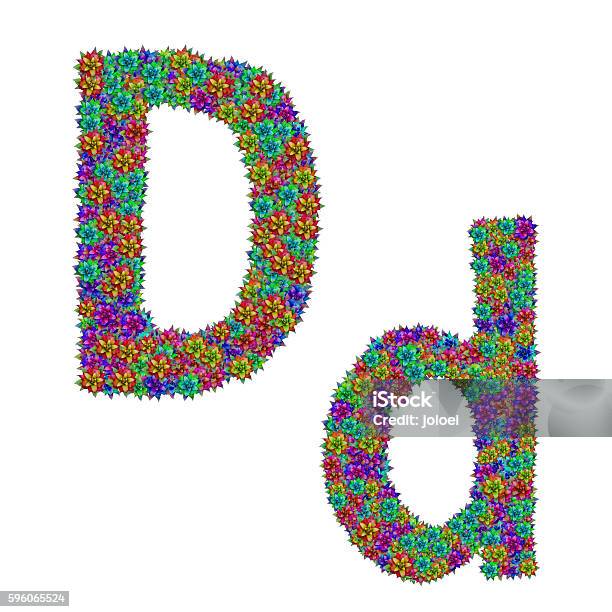 Letter D Made From Bromeliad Flowers Stock Photo - Download Image Now - Abstract, Alphabet, Blossom