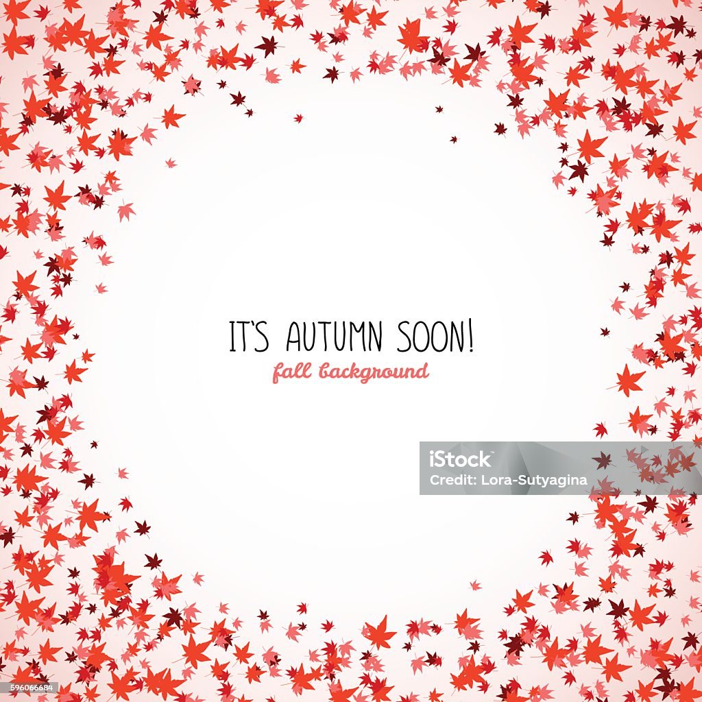 Round frame made from red maple leaves. Copy space Round frame made from red maple leaves. Copy space. Background of autumn leaves. Frame for text. Momiji. Autumn concept. Vector illustration. Autumn stock vector