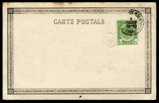 istock Antique blank postcard from Belgium in early 1900s 596068904