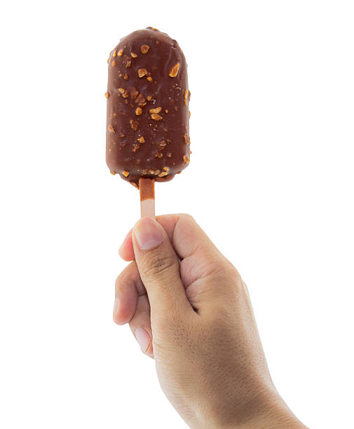 istock Ice Cream holded by hand on a white background 596069980