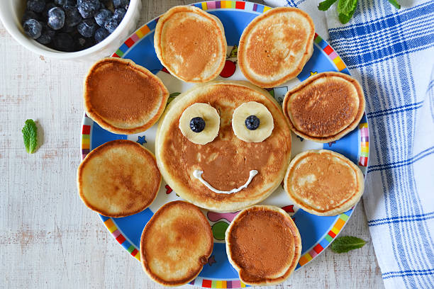 istock Sun for breakfast of pancakes with bananas and blueberries 596070652