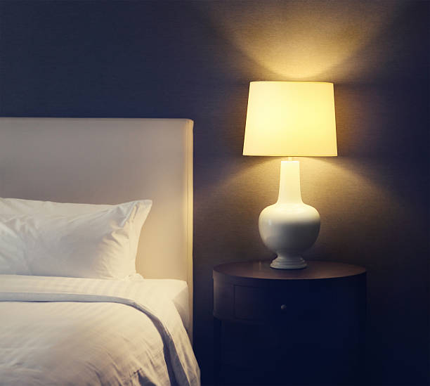istock Bedroom with lamp and bed 596075038