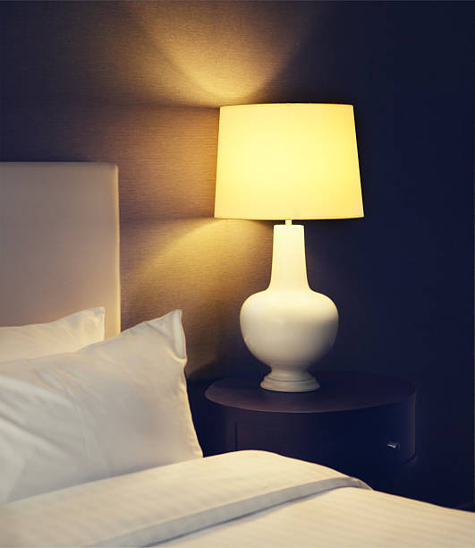istock Bedroom with lamp and bed 596075154