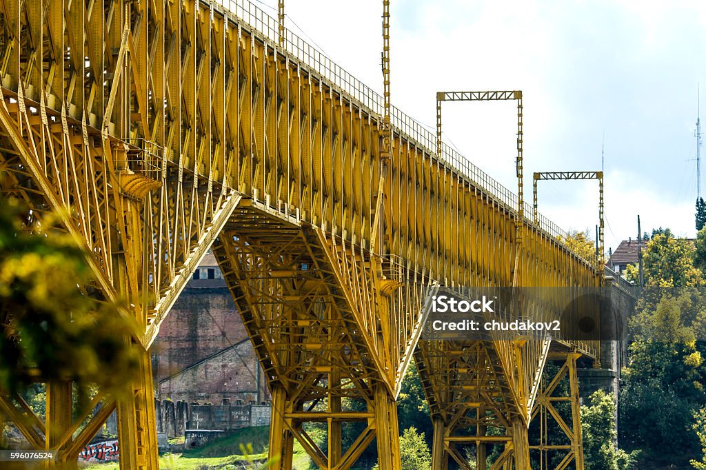 Bridge in the mountains Malleco Viaduct, railway bridge in Chile mountains Architecture Stock Photo