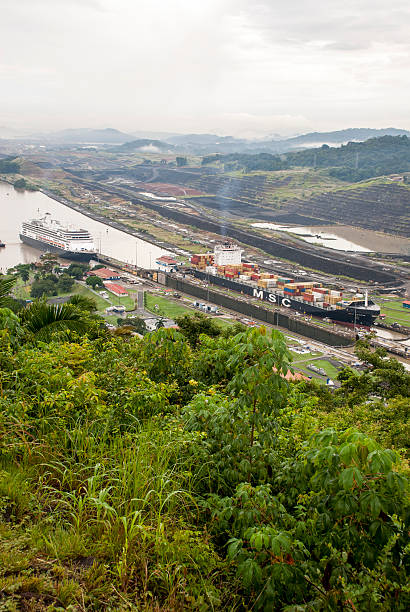 Panama, Panama - September 29, 2013: MS Zaandam - Holland America Cruise Line Ship in Panama Canal - 29.09.2013