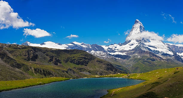 istock Sunny day with view to Matterhorn  - XXL Panorama 596078982