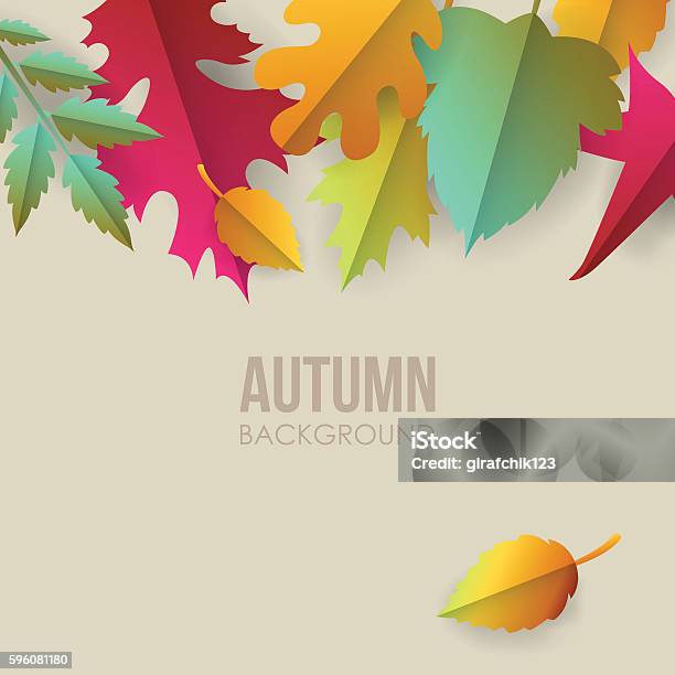 Fall Hand Out Background Autumn Background With Paper Fall Leaves Stock Illustration - Download ...