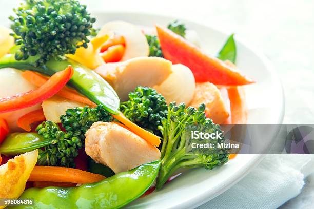 Stir Fry With Chicken Stock Photo - Download Image Now - Stir-Fried, Vegetable, Chicken Meat