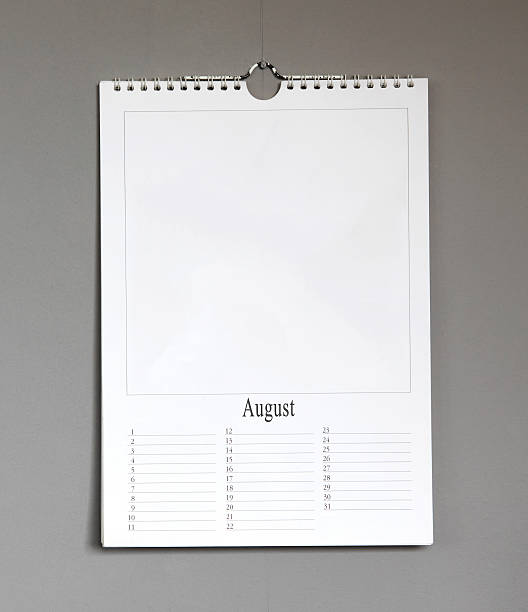 istock Simple old birthday calendar hanging - August 596088992