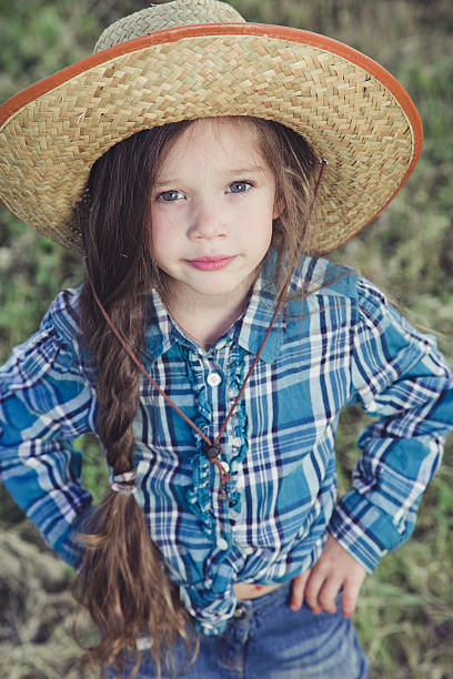 istock Portrait little girl Cowboy 596090464