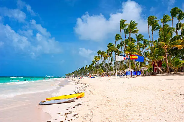 Beatiful sandy Bavaro beach, Punta Cana