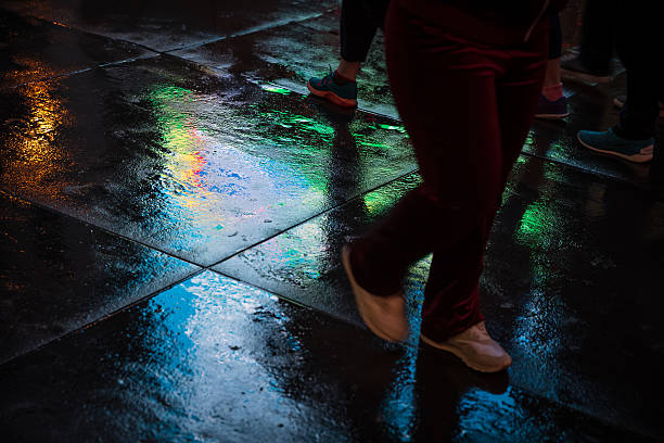 istock NYC streets after rain with reflections on wet asphalt 596094118
