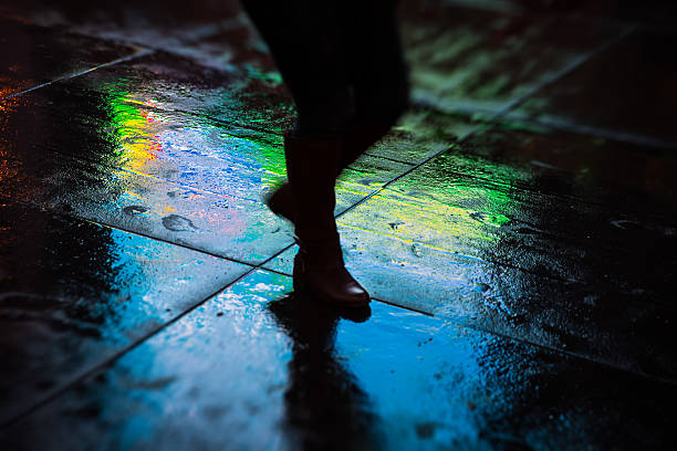 istock NYC streets after rain with reflections on wet asphalt 596094204