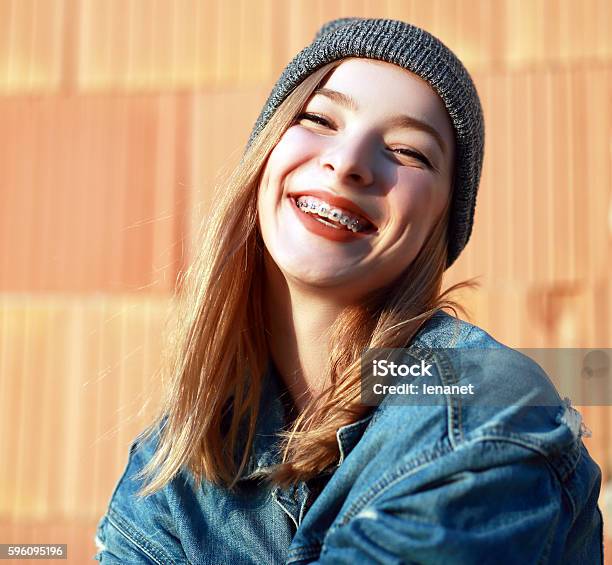 Braces On Her Teeth Stock Photo - Download Image Now - Dental Braces, Orthodontist, Dental Health