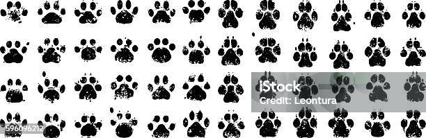 Cat And Dog Prints Stock Illustration - Download Image Now - Paw Print, Dog, Paw
