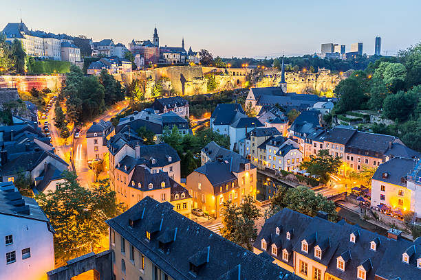 istock Luxembourg City night 596097538