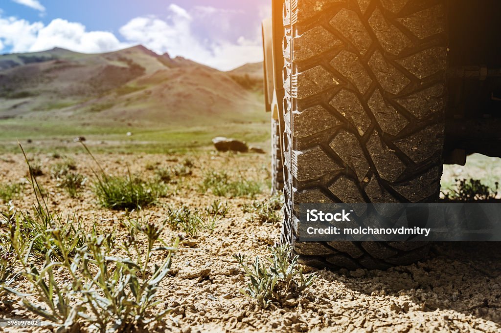 Nahaufnahme Offroad-Autoradkonzept - Lizenzfrei Sommer Stock-Foto