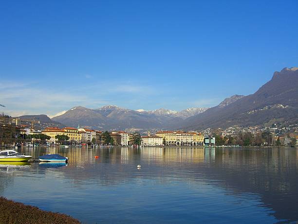 istock Scenic View Of Lake By Mountains Against Sky 596321681