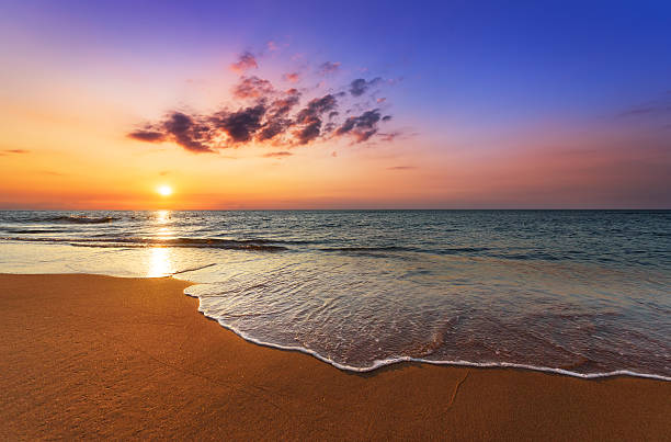 istock Beautiful tropical sunrise on the beach. 596338582