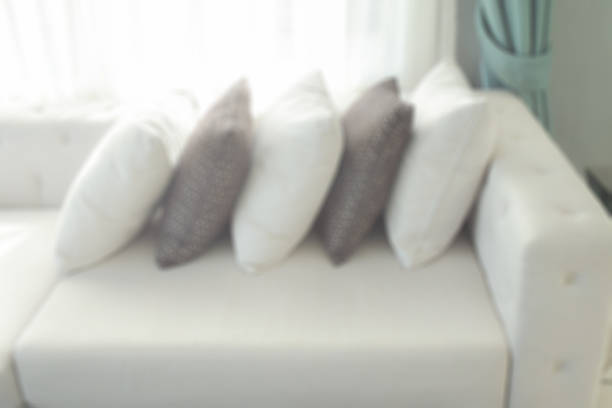 istock Defocus pillows on sofa in living room 596340754
