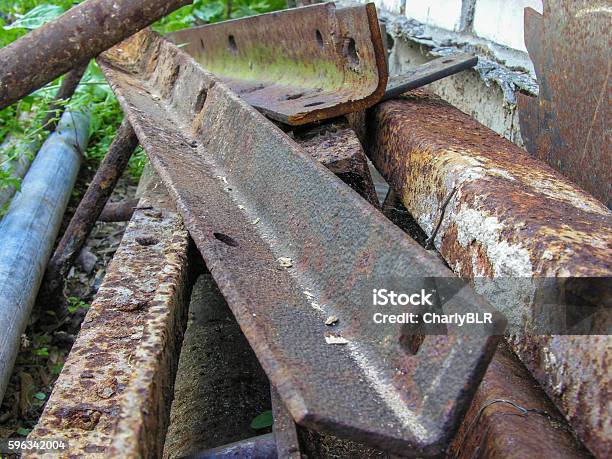 Rusty Metal Corner Stock Photo - Download Image Now - Brick Wall, Dirt, Hole