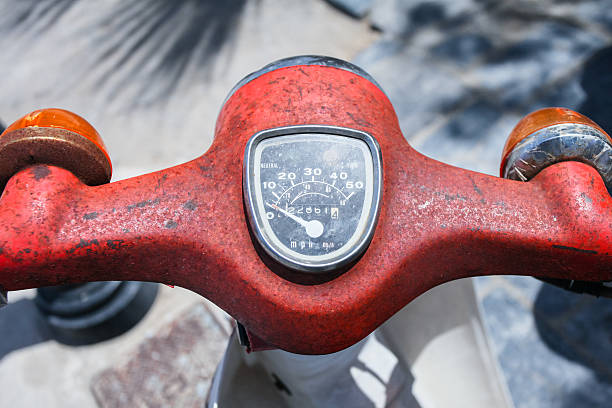 istock Vintage Speedometer of japanese Scooter 596342296