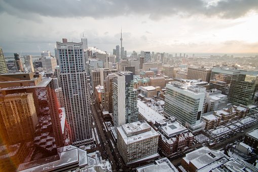 toronto winter at sunrise